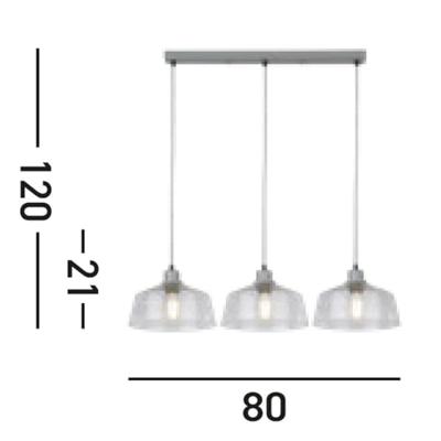 Searchlight 3-lichts hanglampOdeon design - 60999-3CL