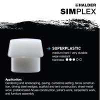 Halder SIMPLEX 3207 Hamer inzet superplastic 60mm - 3207.060 - thumbnail