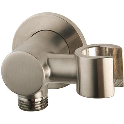 Wiesbaden Wandaansluitbocht met Kantelbare Handdouchehouder - Rond - 1/2 Inch - Geborsteld Staal