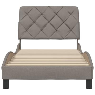 Bedframe zonder matras 90x200 cm stof taupe - thumbnail