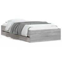Bedframe met lades bewerkt hout grijs sonoma eiken 100x200 cm - thumbnail
