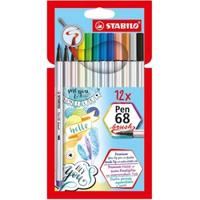 Stabilo Pen 68 brush viltstiften 12 stuks - thumbnail