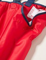 Playshoes regenbroek bretels katoen gevoerd Uni Rood Maat - thumbnail