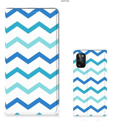 Samsung Galaxy A41 | Hoesje met Magneet | Zigzag Blauw