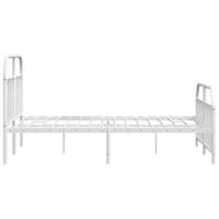 Bedframe met hoofd- en voeteneinde metaal wit 140x200 cm - thumbnail
