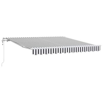 Luifel automatisch uittrekbaar 300x250 cm antracietkleur en wit