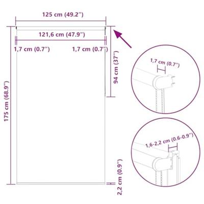 Rolgordijn verduisterend 125x175 cm stofbreedte 121,6 cm