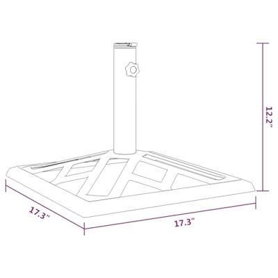 VidaXL Parasolvoet 44x44x31 cm gietijzer bronskleurig - thumbnail
