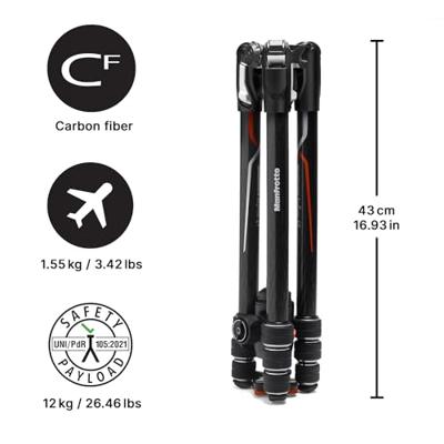 Manfrotto MKBFRTC4GTA-BH Befree carbon statiefkit