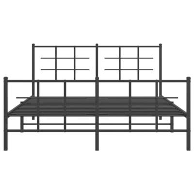 Bedframe met hoofd- en voeteneinde metaal zwart 150x200 cm - thumbnail