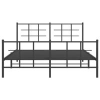 Bedframe met hoofd- en voeteneinde metaal zwart 150x200 cm - thumbnail