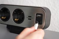 Brennenstuhl brennenstuhl®estilo Duplex-stekkerdoos, 1x USB C, 1x USB A, 10x veiligheidscontactdozen, zilver/zwar - 1153580200 - thumbnail