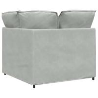 Modulaire hoekmodule bank met kussens 100 cm lichtgrijs - thumbnail