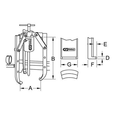 KS Tools 6400320 Poelietrekker Spanbereik: 420 mm Aantal haken: 3