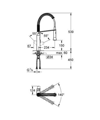 Grohe K7 Keukenkraan Medium Met Professionele Handdouche Auto Met Omschakeling Douchestraal Naar Mousseur Chroom