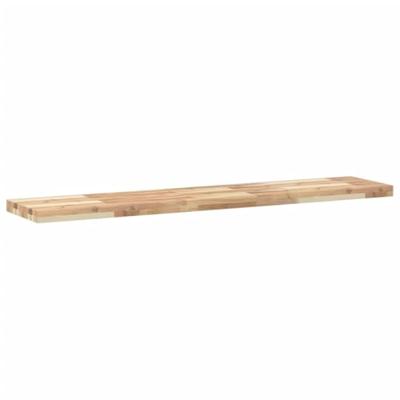 Wandschappen 2 st zwevend 120x30x4 cm onbehandeld acaciahout