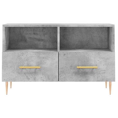 Tv-meubel 80x36x50 cm bewerkt hout betongrijs Tv-meubel 80x36x50 cm bewerkt hout betongrijs