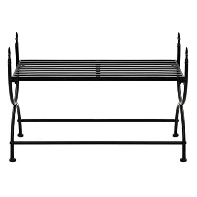 Bankje vintage stijl 83x42x55 cm metaal zwart - thumbnail