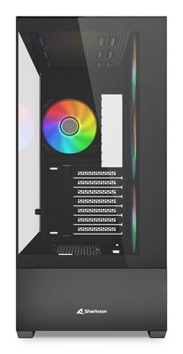Sharkoon ak6 rgb midi tower behuizing (zwart | 2x usb-a | 1x usb-c | rgb | tempered glass)