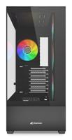 Sharkoon ak6 rgb midi tower behuizing (zwart | 2x usb-a | 1x usb-c | rgb | tempered glass) - thumbnail