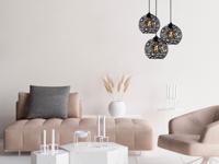 Hanglamp WINGHAM 3 lampen zwart - thumbnail