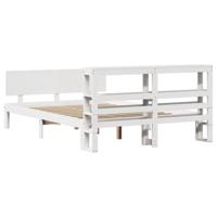 Bedframe met hoofdeinde zonder matras 120x200 cm wit - thumbnail