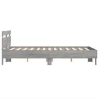 Bedframe met hoofdeinde en LED grijs sonoma eiken 120x190 cm - thumbnail