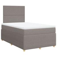 Boxspring met matras stof taupe 120x190 cm - thumbnail