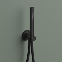 Hotbath Handdouche Ace Met Wandsteun Met Uitlaat En Doucheslang 150 cm Geborsteld Zwart PVD - thumbnail