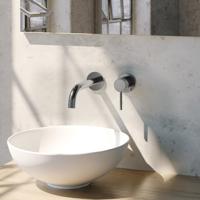 Brauer Chrome Edition Inbouw Wastafelmengkraan met Gebogen Uitloop en Rozetten Model A1 Chroom - thumbnail