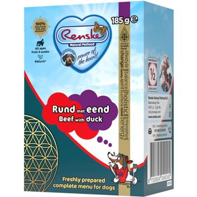 Renske vers bereid rund met eend natvoer hond (tetra) 12 x 185 g