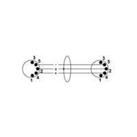 Cordial MIDI Verbindingskabel [1x XLR-stekker 5-polig - 1x XLR-stekker 5-polig] 0.60 m Zwart - thumbnail