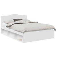 Bedframe met hoofdeinde Wit 160 x 200 cm Massief grenenhout - thumbnail