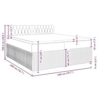 Boxspring met matras fluweel lichtgrijs 200x200 cm - thumbnail