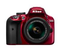 Nikon D3400 behuizing incl. AF-P DX NIKKOR 18-55 mm VR rood - thumbnail