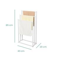 Niceey Handdoekrek Vrijstaand 3 Armen - Metaal - Wit - 86 cm - thumbnail
