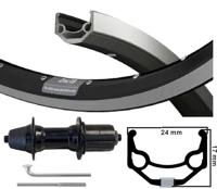 Kgs achterwiel 28 inch (622) zac19 zw/zilver cassette 7 speed uitval - thumbnail