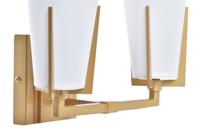 Muurlamp DKD Home Decor Kristal Gouden Metaal Polyester Wit (30 x 18 x 23 cm) - thumbnail