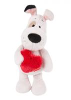Nici knuffel Love Hondje junior 27 cm polyester wit/rood - thumbnail