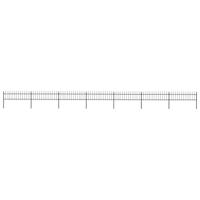 Tuinhek met speren bovenkant 11,9x0,6 m staal zwart - thumbnail