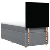 Boxspring met matras stof lichtgrijs 80x200 cm - thumbnail