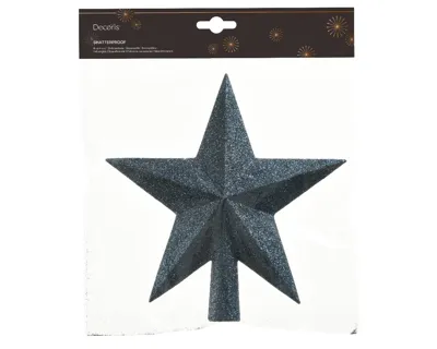 Decoris Piek kunststof 4x19cm ster glitter blauw - thumbnail