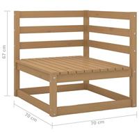 2-delige Loungeset massief grenenhout honingbruin - thumbnail