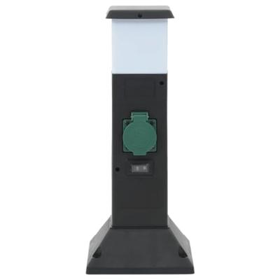 VidaXL Tuinstopcontact met lamp en grondpin 2-wegs 16x16x39,5 cm