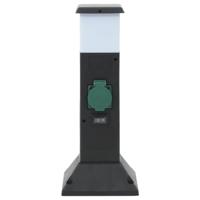VidaXL Tuinstopcontact met lamp en grondpin 2-wegs 16x16x39,5 cm - thumbnail