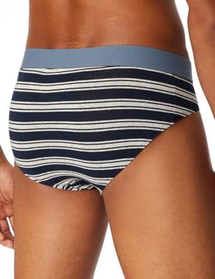 Schiesser 95/5 slips 3-pack blauw-grijs