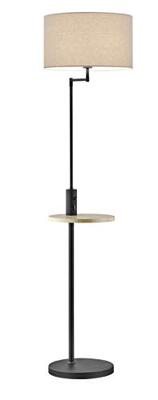 Trio LeeslampClaas Table zwart met houtbruin en grijs - 400400132