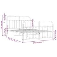 Bedframe met hoofd- en voeteneinde metaal wit 140x200 cm - thumbnail