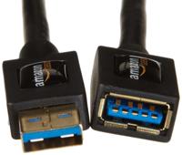 Amazon Basics USB-A mannelijk 3.0 naar USB-A vrouwelijk verlengkabel, 4,8 Gbps High-Speed, vergulde vrouwelijke connectoren, 2 m, zwart - thumbnail