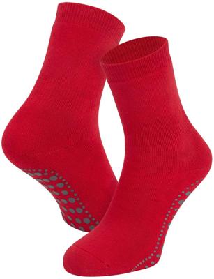 Antislip sokken met ABS noppen 1 paar - Katoenen Grip sokken - Tegen uitglijden - DSS8600/8615 - Rood | Dames slip - Onderbroek - Ondergoed -